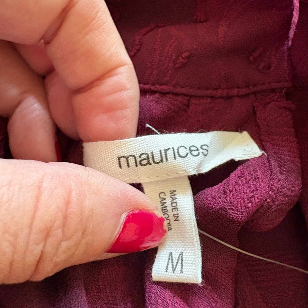 Maurices Red Blouse Top - Picture 3 of 3